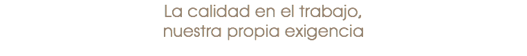 La calidad en el trabajo, nuestra propia exigencia